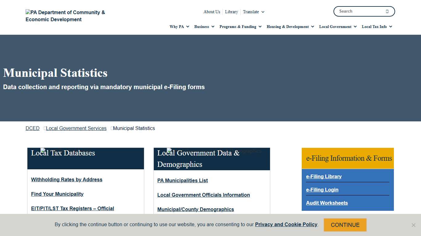 Municipal Statistics Find Your Municipality